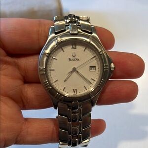 Bulova Classic Silver and White Watch